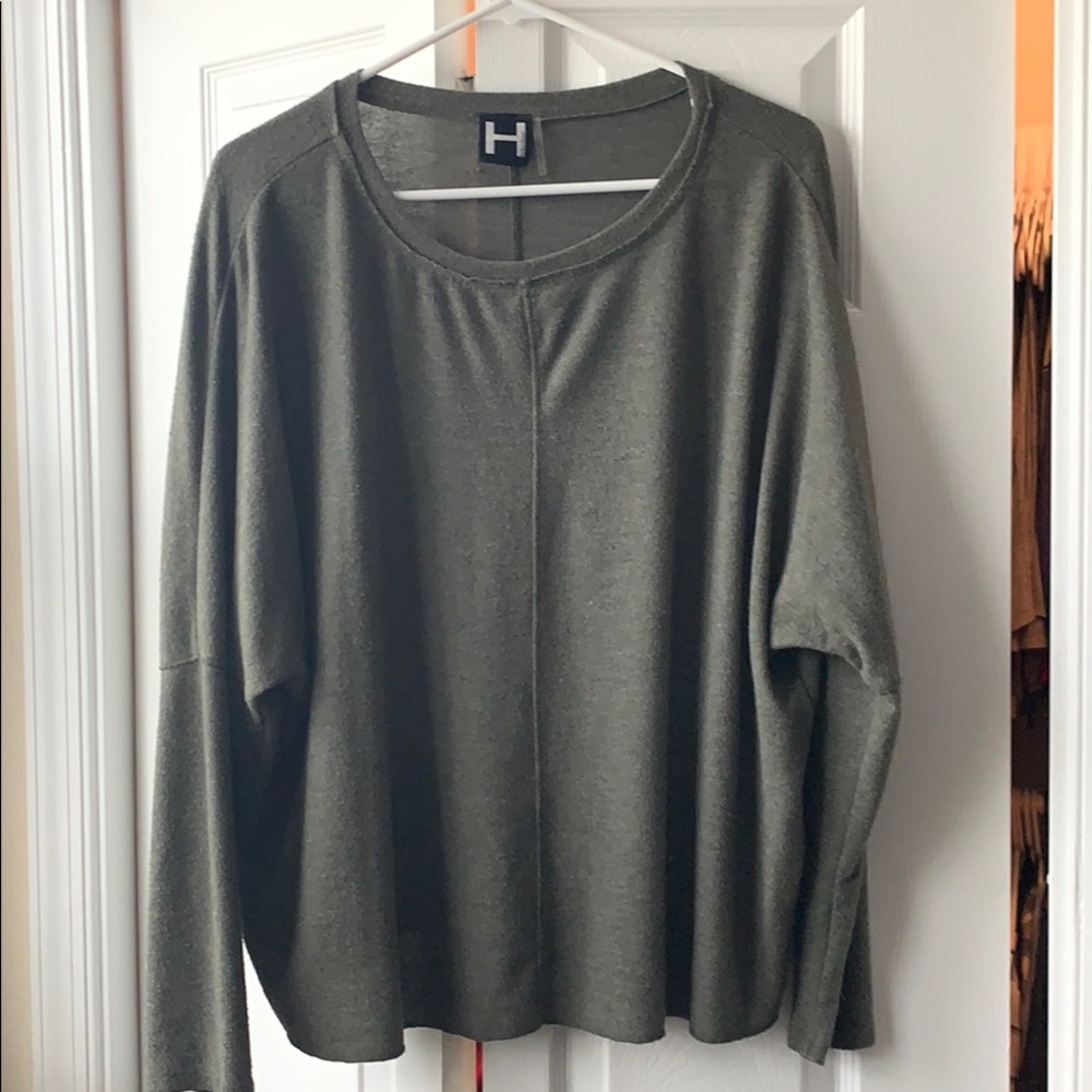 H by Bordeaux olive green top